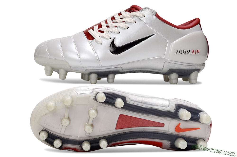 Nike Air Zoom Total 90 III FG Firm Ground Soccer Cleats - White/Black/Red 0