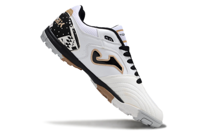 Joma Top Flex TF Artificial Turf Soccer Shoes - White/Black/Brown