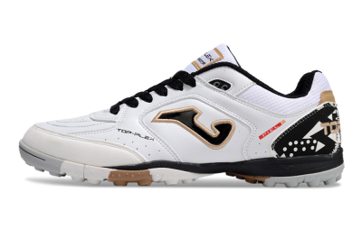 Joma Top Flex TF Artificial Turf Soccer Shoes - White/Black/Brown
