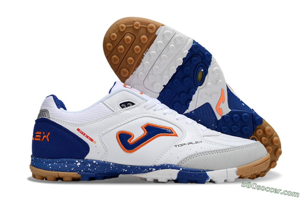 Joma Top Flex TF Artificial Turf Soccer Shoes - White/Red/Blue 1