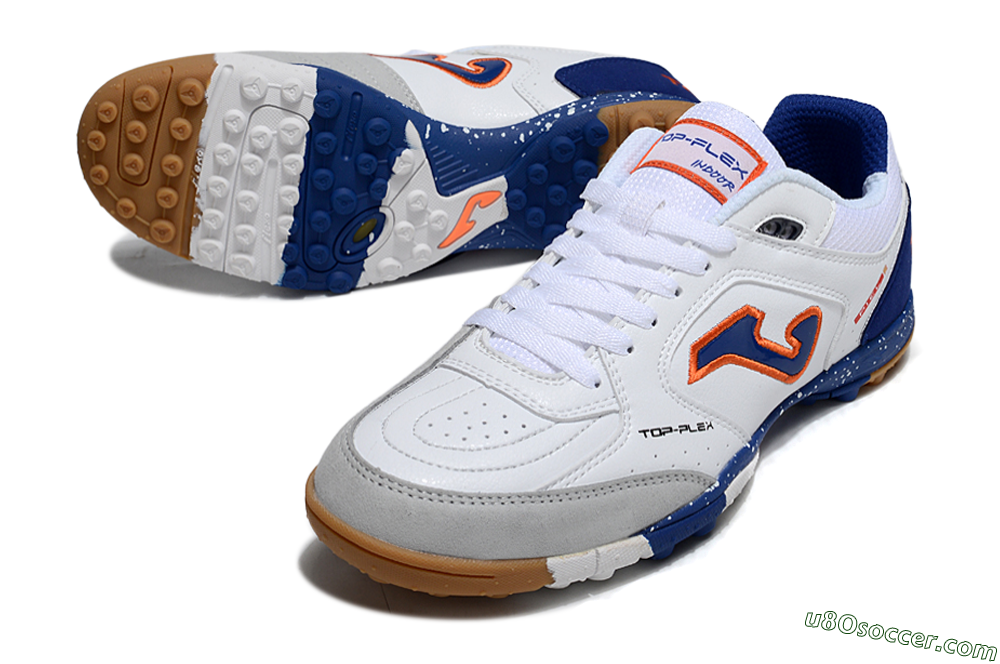 Joma Top Flex TF Artificial Turf Soccer Shoes - White/Red/Blue 3