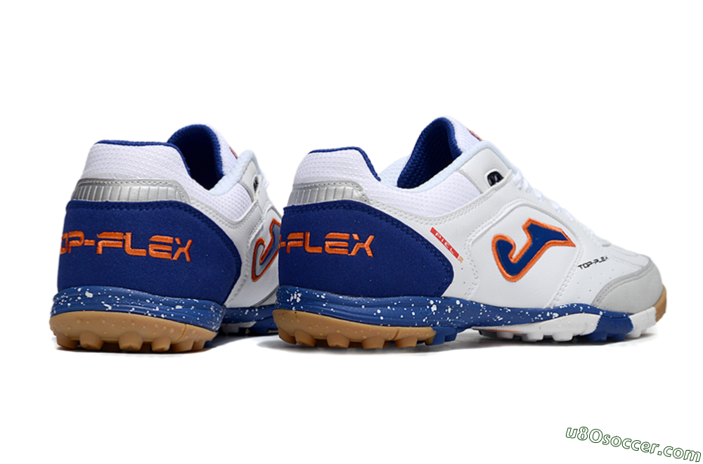 Joma Top Flex TF Artificial Turf Soccer Shoes - White/Red/Blue 6
