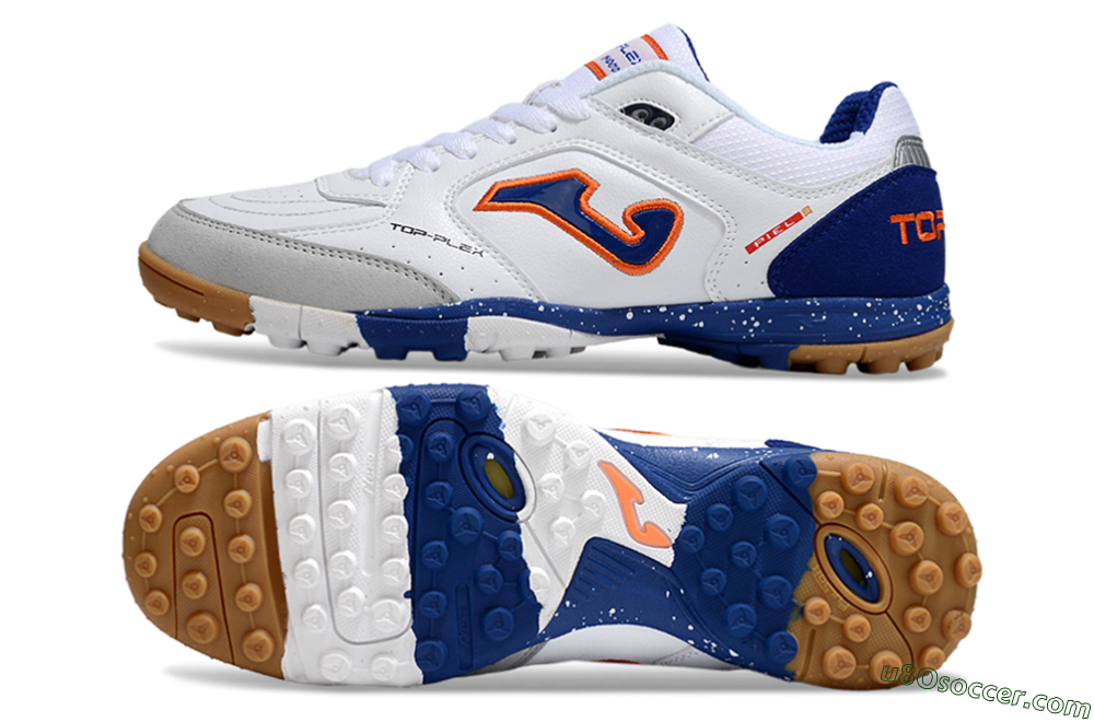 Joma Top Flex TF Artificial Turf Soccer Shoes - White/Red/Blue 0