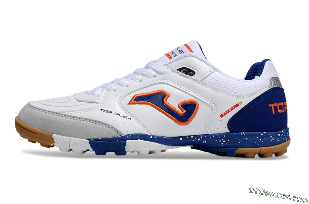 Joma Top Flex TF Artificial Turf Soccer Shoes - White/Red/Blue 2