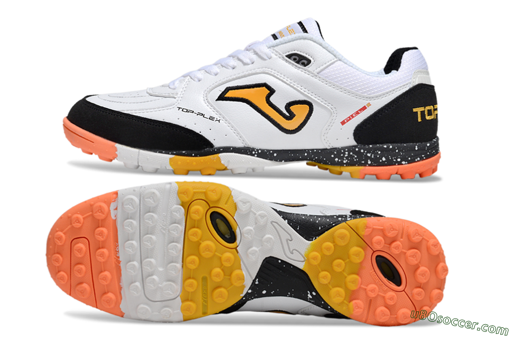 Joma Top Flex TF Artificial Turf Soccer Shoes - White/Yellow/Black 0