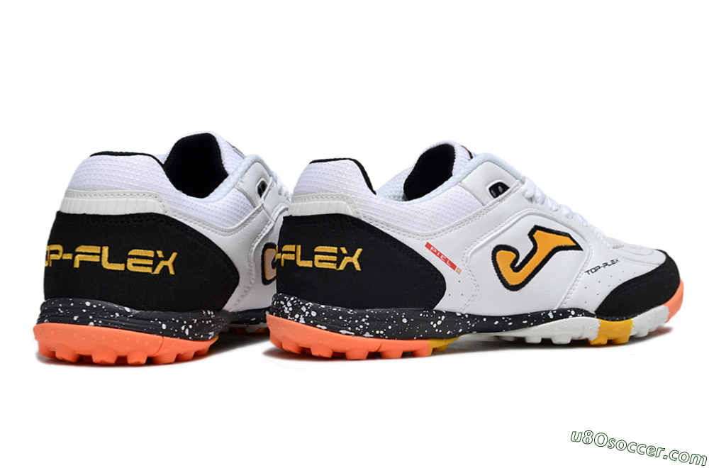 Joma Top Flex TF Artificial Turf Soccer Shoes - White/Yellow/Black 4