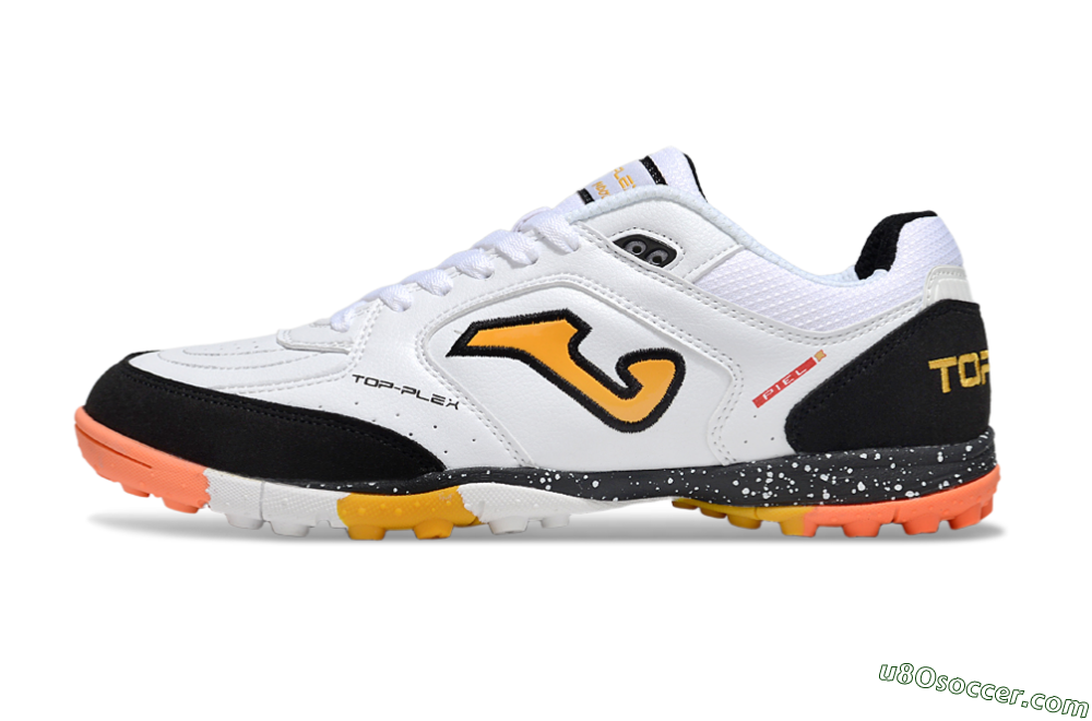 Joma Top Flex TF Artificial Turf Soccer Shoes - White/Yellow/Black 2