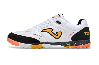 Joma Top Flex TF Artificial Turf Soccer Shoes - White/Yellow/Black