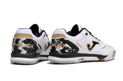Joma Top Flex IC Indoor & Futsal Soccer Shoes - White/Black/Brown