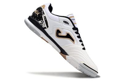 Joma Top Flex IC Indoor & Futsal Soccer Shoes - White/Black/Brown
