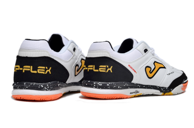Joma Top Flex IC Indoor & Futsal Soccer Shoes - White/Black/Yellow