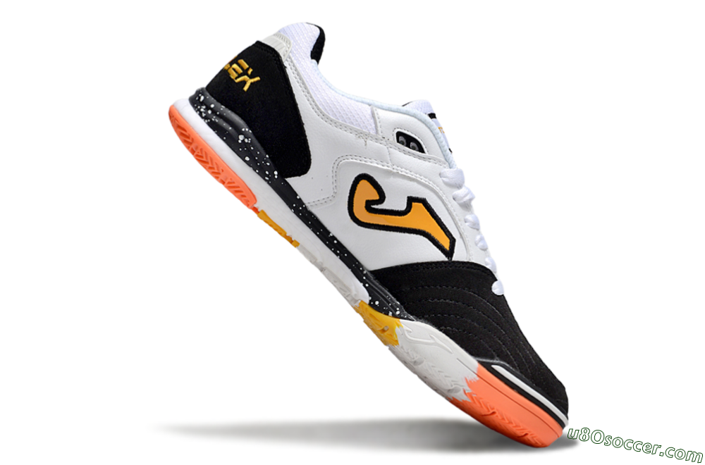 Joma Top Flex IC Indoor & Futsal Soccer Shoes - White/Black/Yellow 3