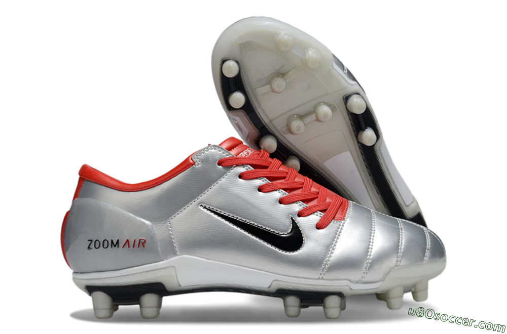 Nike Air Zoom Total 90 III FG Firm Ground Soccer Cleats - Silver/Black/Red 1
