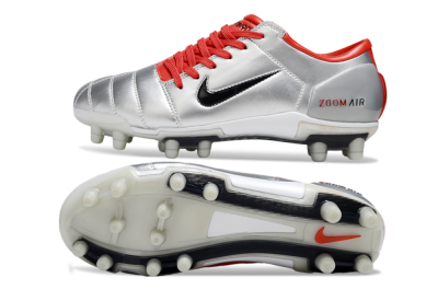 Nike Air Zoom Total 90 III FG Firm Ground Soccer Cleats - Silver/Black/Red