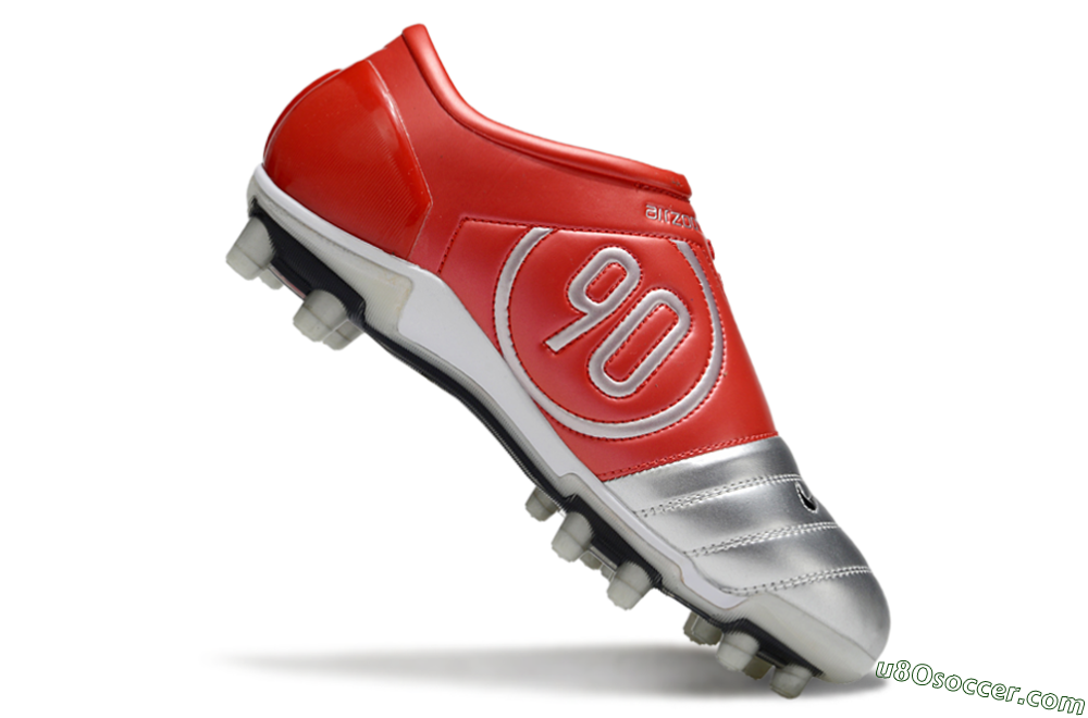 Nike Air Zoom Total 90 III FG Firm Ground Soccer Cleats - Silver/Black/Red 4