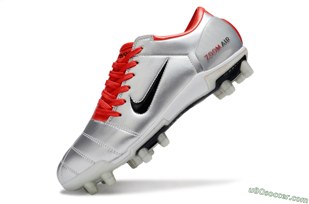 Nike Air Zoom Total 90 III FG Firm Ground Soccer Cleats - Silver/Black/Red 5