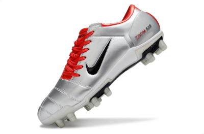 Nike Air Zoom Total 90 III FG Firm Ground Soccer Cleats - Silver/Black/Red