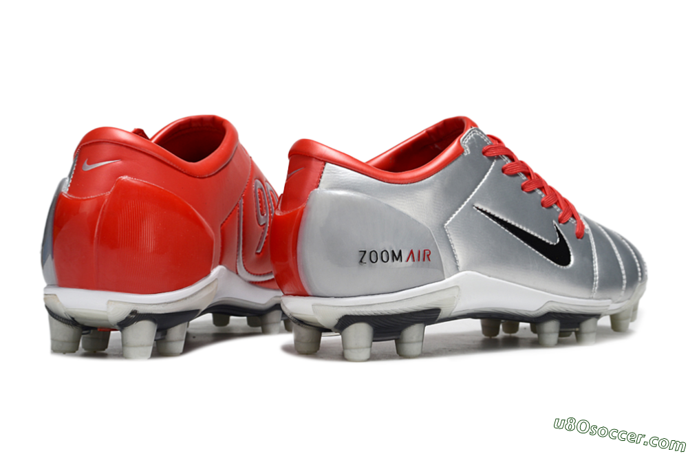 Nike Air Zoom Total 90 III FG Firm Ground Soccer Cleats - Silver/Black/Red 6