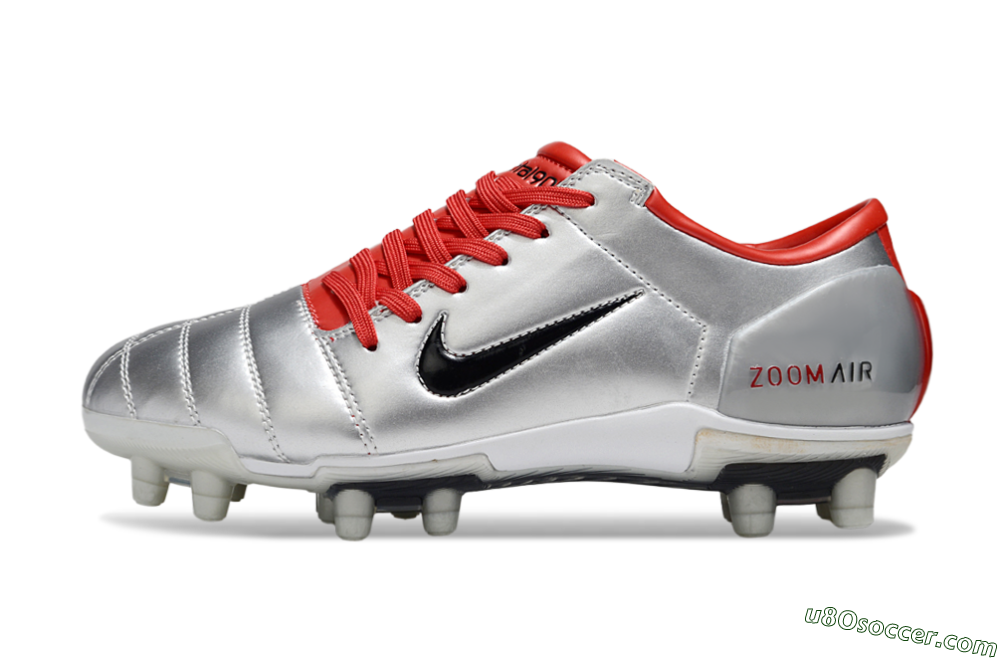 Nike Air Zoom Total 90 III FG Firm Ground Soccer Cleats - Silver/Black/Red 2