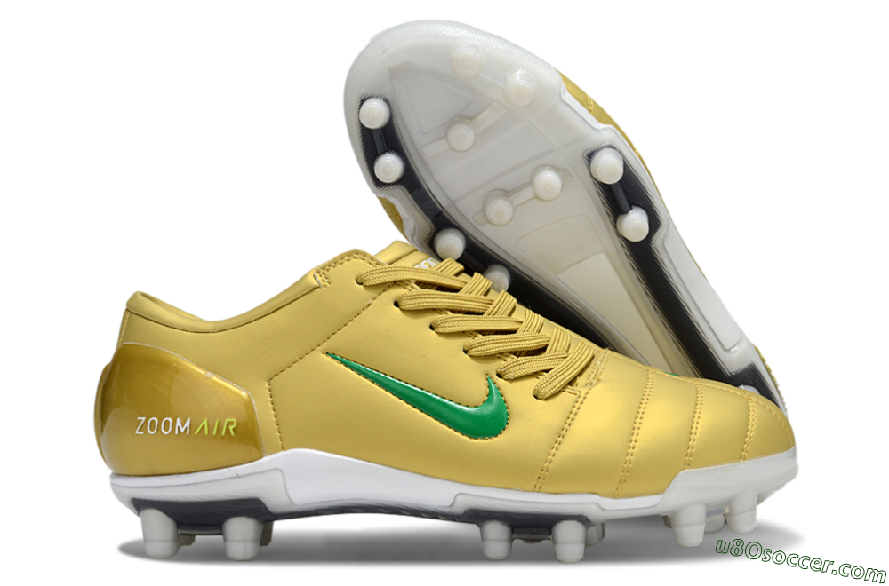 Nike Air Zoom Total 90 III FG Firm Ground Soccer Cleats - Gold/Green/White 1