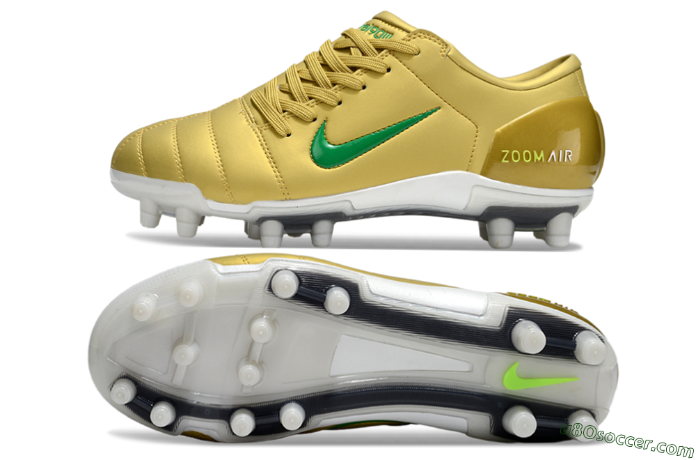 Nike Air Zoom Total 90 III FG Firm Ground Soccer Cleats - Gold/Green/White 0