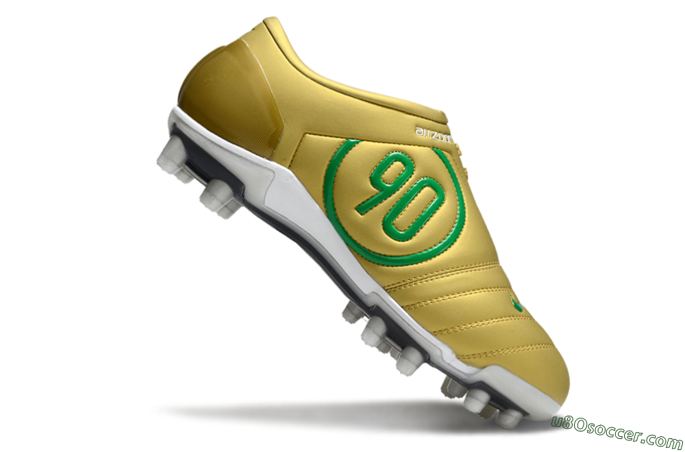 Nike Air Zoom Total 90 III FG Firm Ground Soccer Cleats - Gold/Green/White 4
