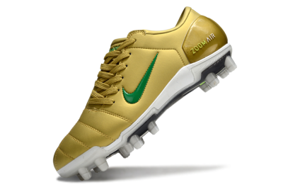 Nike Air Zoom Total 90 III FG Firm Ground Soccer Cleats - Gold/Green/White