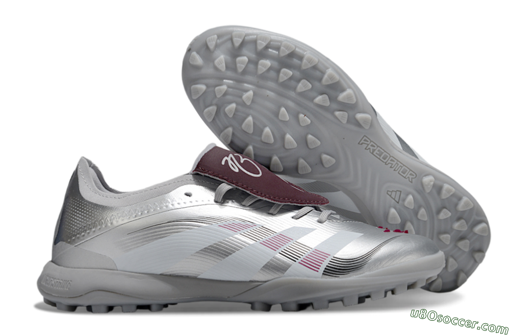 Adidas Predator Elite Foldover Tongue TF Artificial Turf Soccer Shoes - Silver/Black/Red 1