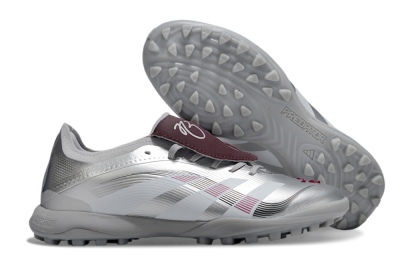 Adidas Predator Elite Foldover Tongue TF Artificial Turf Soccer Shoes - Silver/Black/Red