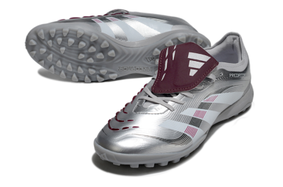 Adidas Predator Elite Foldover Tongue TF Artificial Turf Soccer Shoes - Silver/Black/Red