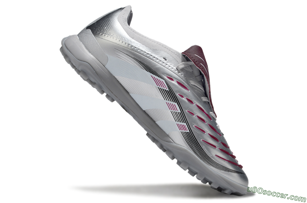 Adidas Predator Elite Foldover Tongue TF Artificial Turf Soccer Shoes - Silver/Black/Red 4