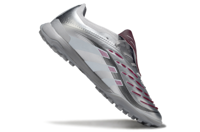 Adidas Predator Elite Foldover Tongue TF Artificial Turf Soccer Shoes - Silver/Black/Red
