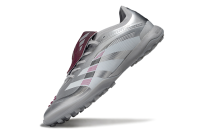 Adidas Predator Elite Foldover Tongue TF Artificial Turf Soccer Shoes - Silver/Black/Red