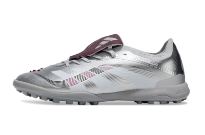 Adidas Predator Elite Foldover Tongue TF Artificial Turf Soccer Shoes - Silver/Black/Red