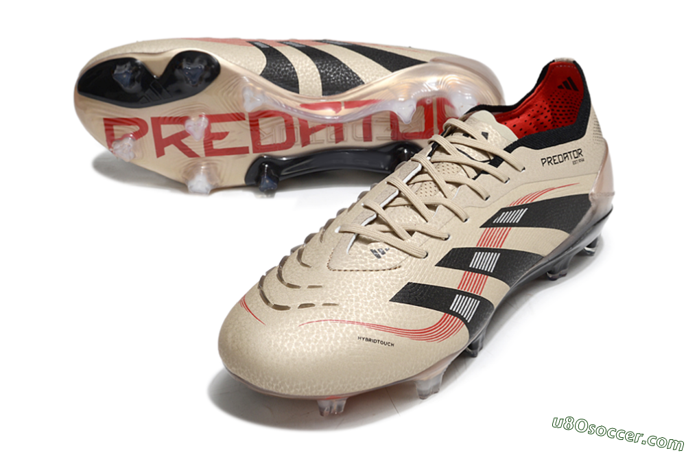 Adidas Predator 25 Elite FG Firm Ground Soccer Cleats - Gold/Black/Red 3