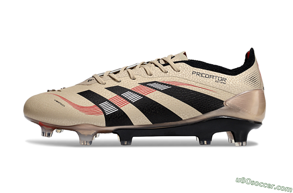 Adidas Predator 25 Elite FG Firm Ground Soccer Cleats - Gold/Black/Red 2