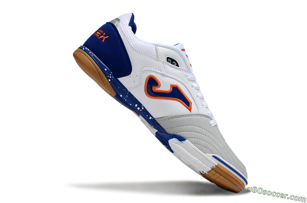 Joma Top Flex IC Indoor & Futsal Soccer Shoes - White/Red/Blue 4