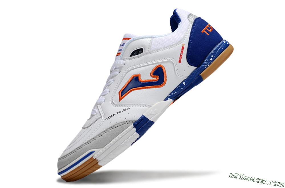 Joma Top Flex IC Indoor & Futsal Soccer Shoes - White/Red/Blue 5