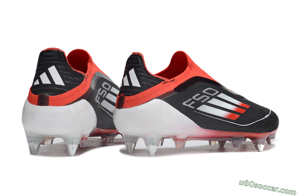 Adidas F50 Elite Laceless SG Soft Ground Soccer Cleats - Black/Red/Silver 6