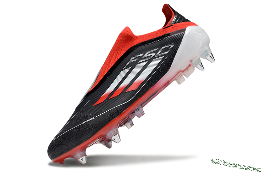 Adidas F50 Elite Laceless SG Soft Ground Soccer Cleats - Black/Red/Silver 5