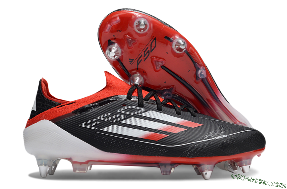 Adidas F50 Elite SG Soft Ground Soccer Cleats - Black/Red/Silver 1