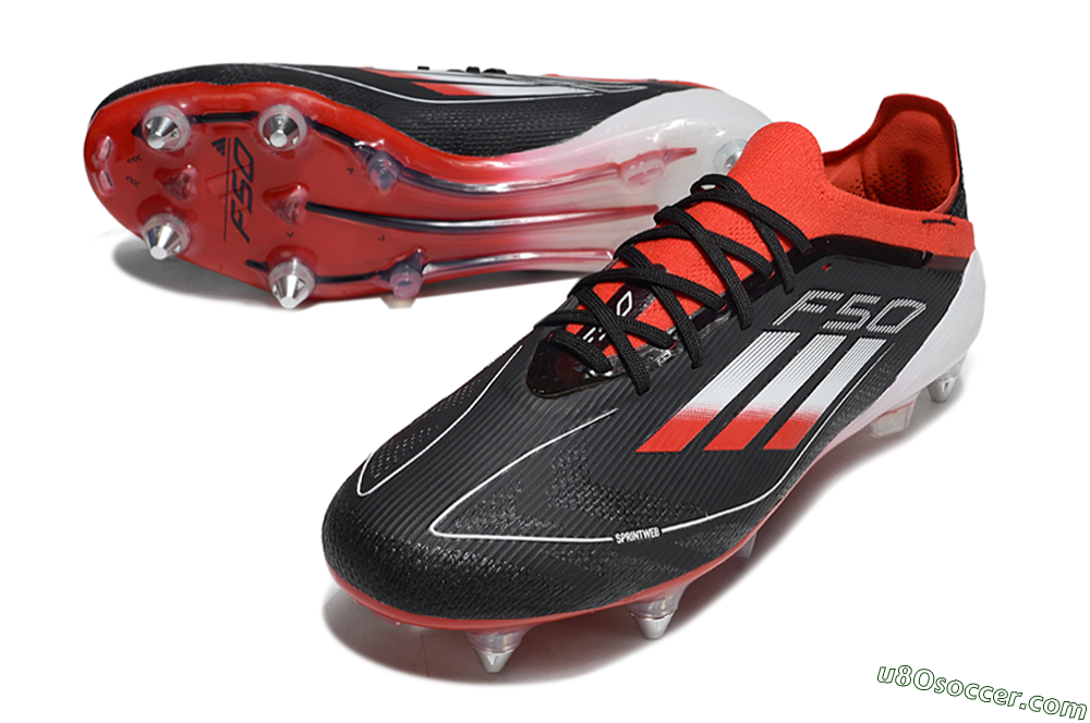 Adidas F50 Elite SG Soft Ground Soccer Cleats - Black/Red/Silver 3