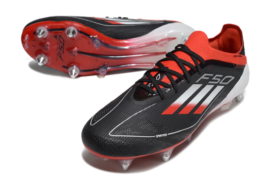 Adidas F50 Elite SG Soft Ground Soccer Cleats - Black/Red/Silver