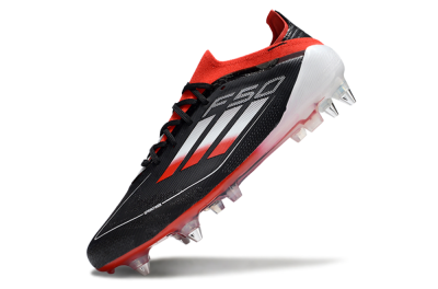 Adidas F50 Elite SG Soft Ground Soccer Cleats - Black/Red/Silver