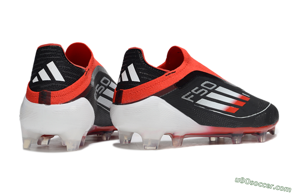 Adidas F50 Elite Laceless FG Firm Ground Soccer Cleats - Black/Red/Silver 6