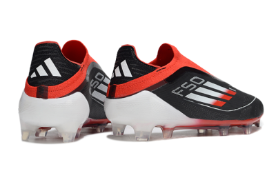 Adidas F50 Elite Laceless FG Firm Ground Soccer Cleats - Black/Red/Silver