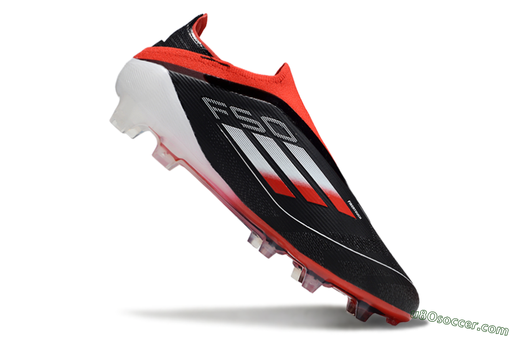 Adidas F50 Elite Laceless FG Firm Ground Soccer Cleats - Black/Red/Silver 4