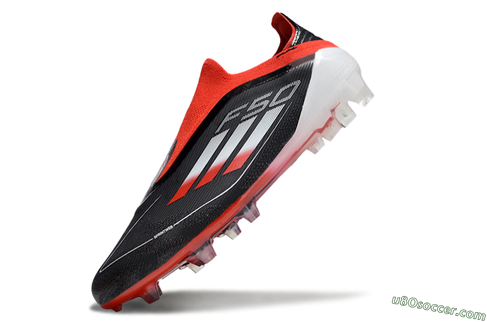 Adidas F50 Elite Laceless FG Firm Ground Soccer Cleats - Black/Red/Silver 5