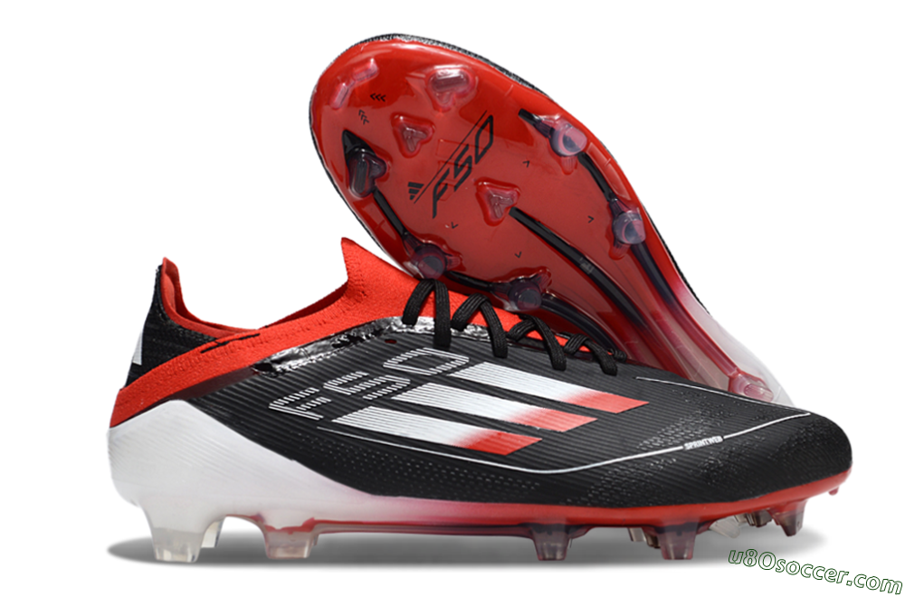 Adidas F50 Elite FG Firm Ground Soccer Cleats - Black/Red/Silver 1