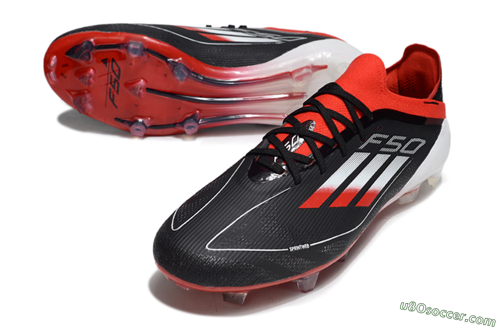 Adidas F50 Elite FG Firm Ground Soccer Cleats - Black/Red/Silver 3